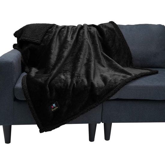 Dekens, waterdicht, huisdierendeken, pluizig, dubbellaags, verdicht, hondendeken, kat, puppy, zwart, M (100 x 145 cm)