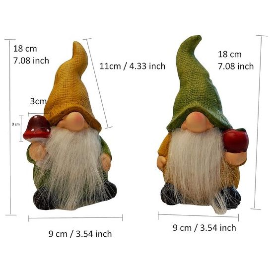 Herfstdecoratie kabouter set van 2 terracotta