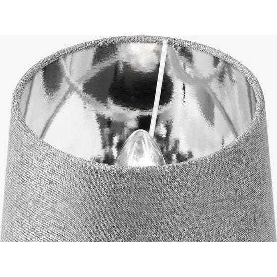 Navaris 2x lampenkap voor tafellamp - E14 fitting - 15,2 cm hoog - Set van 2 ronde lampenkappen - Grijs/zilverkleurig