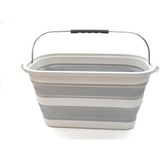 23,8 liter, inklapbaar, rechthoekig, praktische mand/emmer (grijs, middel)