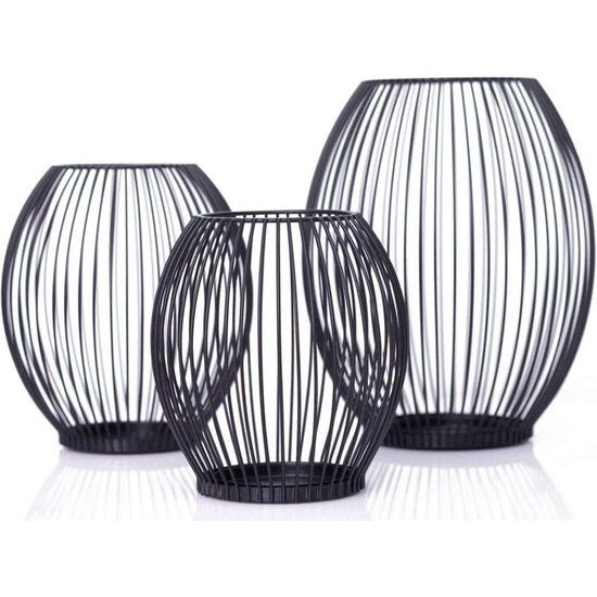 Set van 3 ovale kandelaars, metalen decoratieve kandelaar, metalen decoratieve kandelaar, verjaardag / Kerstmis