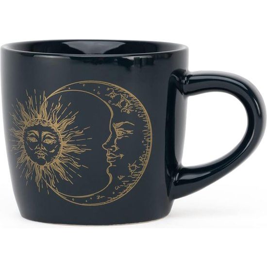 YogiMug | Yoga mok | Keramische mok Sun & Moon | Keramische mok (midnight blue) met zon & maan print | Niet alleen voor yoga fans | Koffiemok, theekopje, Chai | Geschenk | 300 ml