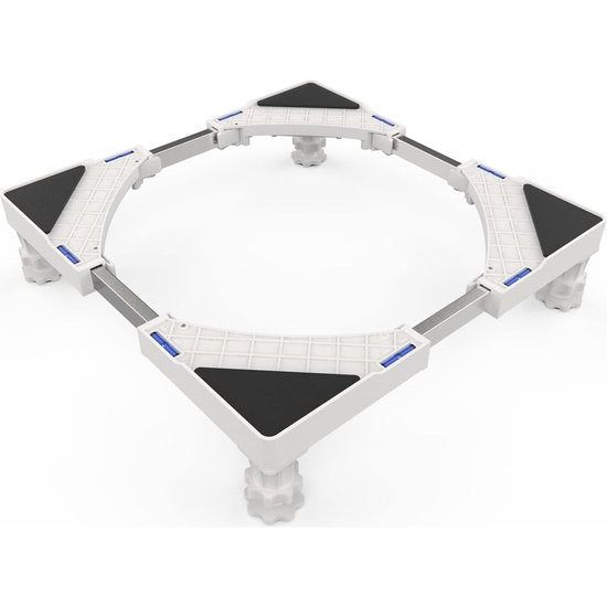 Wasmachinestandaard voor wasmachine-droger koelkasten, trillingsdempende verstelbare wasmachinebasis, belasting 300 kg (44-65 cm, 9-11 cm)