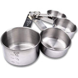 10-delige set maatlepel en maatbeker van roestvrij staal met meetliniaal gegraveerde meetwaarden stapelbaar