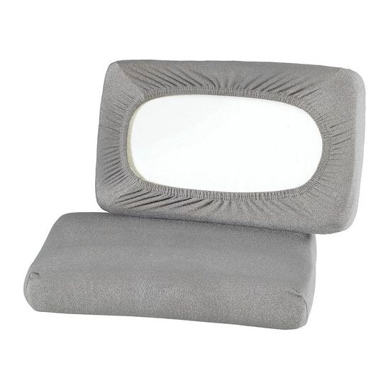 Kussenslopen set van 2 voor nekkussens en gezondheidskussens, 97% GOTS-gecertificeerd katoen + 3% elastaan, ca. 45-60 x 30-40 cm - 20 cm brug, antraciet