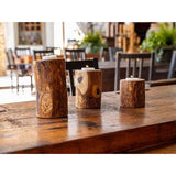 Hoogwaardige rustieke kandelaar van exclusief olijfhout set van 3 kerstdecoratie kandelaar hout theelichthouder woondecoratie