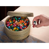 Opbergmand met deksel - 22 x 22 x 11 cm - Handgemaakte decoratiemand en dienblad - Voor opslag in de badkamer - Perfecte opslag van speelgoed - Deksel dient als dienblad