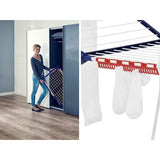 Pegasus 200 Solid Staande droger, met 20 m drooglengte voor 2 wasbeurten, vleugelwasdroger voor lange was met 4 houders voor kleine onderdelen, kledinghangers en 5 beugels