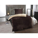 2-delige beddengoedset, afmetingen 135 x 200 cm + 80 x 80 cm, bruin