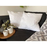 Set van 2 kussens, gemaakt van microvezel, in verschillende maten, geschikt om te wassen op hoge temperatuur, 50 x 50 cm.