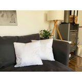 Set van 2 kussens, gemaakt van microvezel, in verschillende maten, geschikt om te wassen op hoge temperatuur, 40 x 40 cm.