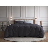 100% Katoen Dekbedovertrek 155cm x 220cm Antraciet/Grijs - Zacht & strijkvrij dekbedovertrek met rits - Tweekleurig dekbedovertrekset met 2 kussenslopen 80cm x 80cm