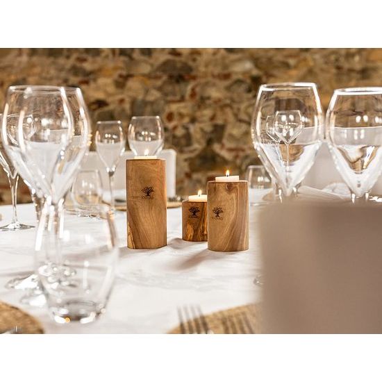 Hoogwaardige rustieke kandelaars van exclusief olijfhout set van 3 kerstdecoratie Valentijnsdag kandelaar hout theelichthouder woondecoratie