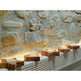 Hoogwaardige rustieke kandelaars van exclusief olijfhout set van 3 - handgemaakt - Valentijnsdag kandelaar hout - theelichthouder - tafelversiering - woondecoratie