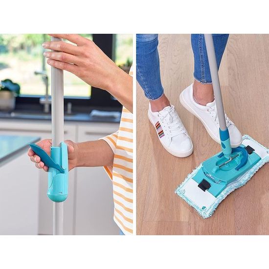 Set Clean Twist M Ergo 2.0, vloerwisser met Supersoft overtrek voor mistvochtige reiniging op parket, laminaat en echt hout, dweil met kliksysteem, mop met centrifugetechnologie