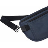 Geldriem - Paspoorthouder met RFID-blokkering, verborgen heuptasje, donkerblauw, RFID geblokkeerd en riembreedte: 2,5 cm