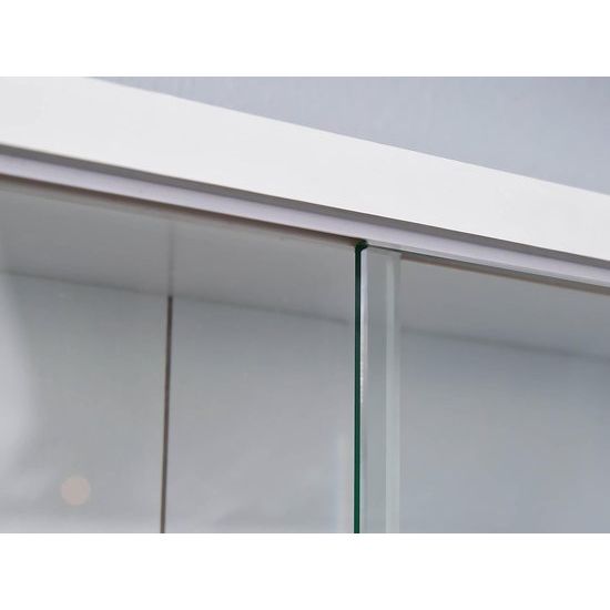 collector showcase hanging showcase wall shelf glass showcase wall showcase hanging shelf showcase MDF white WxHxD: 80 x 60 x 9.50 cm