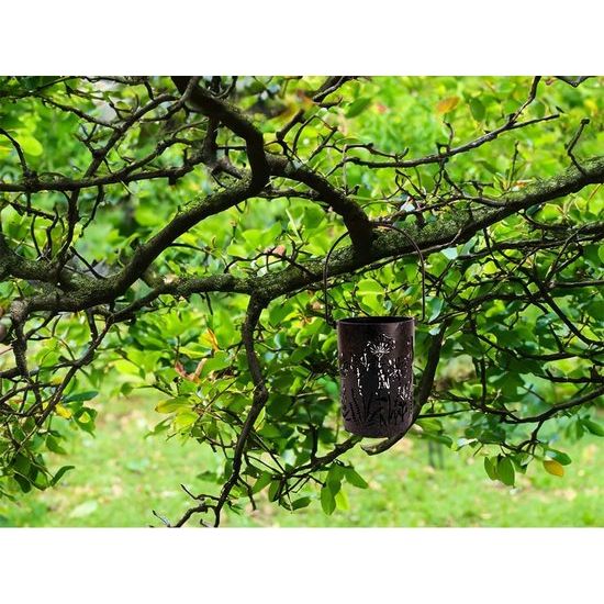 Decoratie voor woonkamer, eettafel, serre, badkamer en balkon, windlicht in zwart van metaal, romantische theelichthouder, decoratieve lichteffecten, poten beschermen tegen hitte, 13 cm hoog