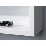 collector showcase hanging showcase wall shelf glass showcase wall showcase hanging shelf showcase MDF white WxHxD: 80 x 60 x 9.50 cm