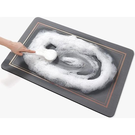 Superabsorberende vloermat, sneldrogende badkamermatten, absorberende badmatten voor thuis, antislip rubberen vloeren, gemakkelijk schoon te maken, eenvoudige badkamerdeurmat (donkergrijs, 50 x 80 cm)