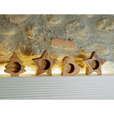 Hoogwaardige rustieke kandelaars van exclusief olijfhout set van 3 - handgemaakt - Valentijnsdag kandelaar hout - theelichthouder - tafelversiering - woondecoratie