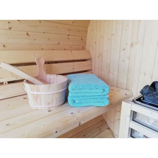 Set van 2 saunahanddoeken, handdoeken, 70 x 200 cm, katoen, azuurblauw