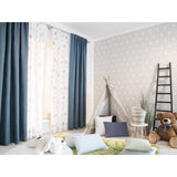 bedrukt ondoorzichtig gordijn wit turquoise (1 stuks) 245 x 140 cm (HxB), 100 procent CO, blauw, 140x245cm