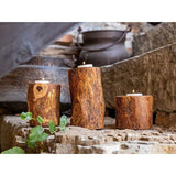 Hoogwaardige rustieke kandelaar van exclusief olijfhout set van 3 kerstdecoratie kandelaar hout theelichthouder woondecoratie