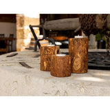 Hoogwaardige rustieke kandelaar van exclusief olijfhout set van 3 kerstdecoratie kandelaar hout theelichthouder woondecoratie