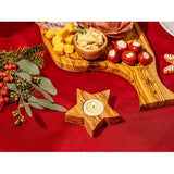 Hoogwaardige rustieke kandelaars van exclusief olijfhout set van 3 - handgemaakt - Valentijnsdag kandelaar hout - theelichthouder - tafelversiering - woondecoratie