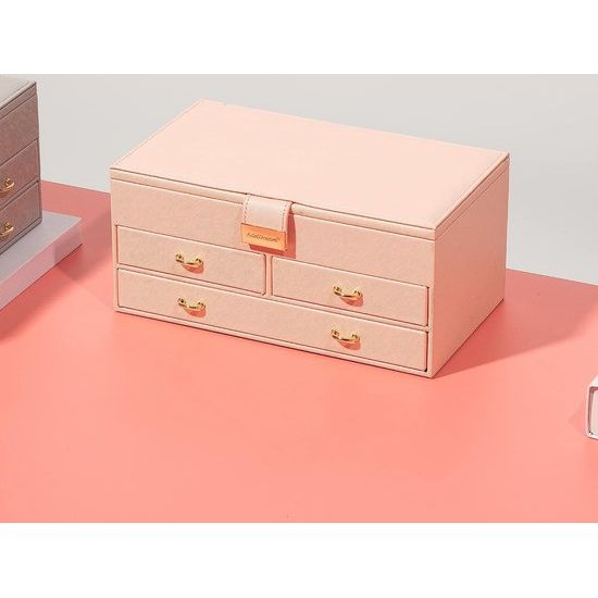 Sieradenkistje met opbergvak, afsluitbare ordners voor ringen, armbanden, oorbellen,