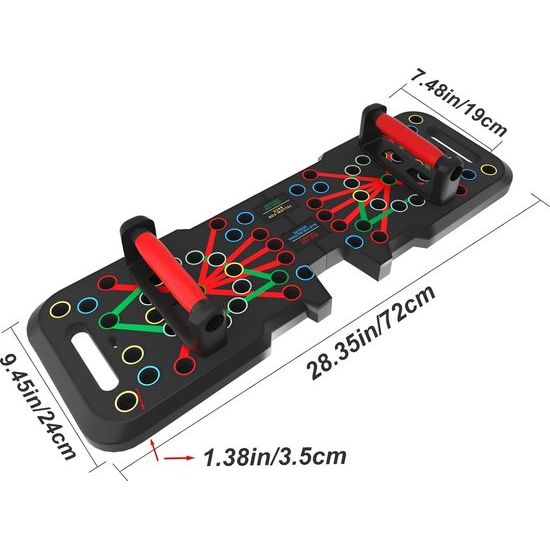 Opvouwbaar 41-in-1 push-up board met teller, brede push-upplank met handgreep voor spiertraining en krachttraining, 41 combiposities