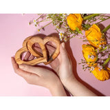 XXL verbonden harten van exclusief olijfhout, huwelijkscadeau voor bruidspaar - tafeldecoratie - houtdecoratie - bruiloftsdecoratie - verjaardagscadeau voor vriendin Ø diameter ca. 10 cm