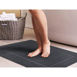 Set van 2 badmatten, salie-groene luxe badmatten van gekamd katoen, 53,3 x 86,4 cm