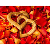 XXL verbonden harten van exclusief olijfhout, huwelijkscadeau voor bruidspaar - tafeldecoratie - houtdecoratie - bruiloftsdecoratie - verjaardagscadeau voor vriendin Ø diameter ca. 10 cm