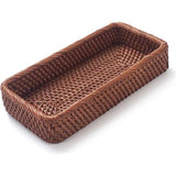 Badkamerijdelheid Trays Toiletcontainer Mandopslag Lange smalle handdoekopslagmand voor opslag, Decoratief (Honingbruin 26 x 12,5 x 4,5 cm)