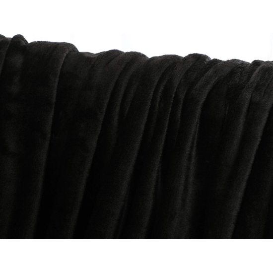 Fleecedeken/knuffeldeken - flanel, extra zacht en warm - kreukbestendig/verkleurt niet, te gebruiken als bedsprei of deken op de bank - 150 x 200 cm - Zwart