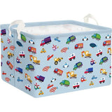 Blauw voertuig, vrachtwagen, jongens, kubus, opbergmand voor babykamer, graafmachine, auto, waterdicht, rechthoekig, stof, plankmanden, kleding, speelgoed, kinderopbergdoos, 36 x 26 x 23 cm