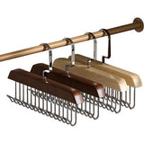Houten kleerhangers, 4 sets, riemhangers van hout, hangers voor kleding met meerdere haken, 360 graden draaibare beugel, voor sjaalhangers, stropdassenhouder, riemhouder