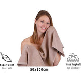 Set van 4 handdoeken handdoeken handdoeken afmetingen 50x100 cm 100% katoen kleur cappuccino