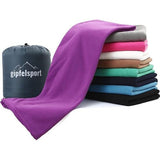 fleece deken met slaapzakfunctie I afmeting 185 x 150cm, 690 g I microvezel camping dekenslaapzak I lila