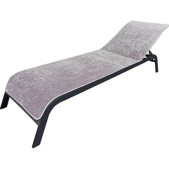 Premium beschermhoes voor tuinligstoel, 100% katoen, Oeko-Tex 100, badstof handdoek-overtrek, zonnebed, hoes met envelop voor ligstoel, ligstoel (75 x 200 cm, grijs)