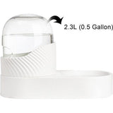 2-pack automatische kattenvoer en waterdispenser, 2 liter zwaartekrachtvoer en bewateringsset, gemakkelijk schoon te maken, wit