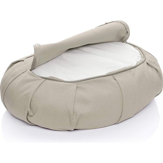 Halve maan yogakussen, 42 cm lang, 30 cm breed en 15 cm hoog, met vulling van boekweit-spelt, machinewasbare overtrek van 100% extra dik katoen, meditatiekussen, zitkussen