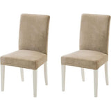 Stoelhoezen, set van 2 stoelhoezen, schommelstoelhoezen voor stoelen, kaki, fluweel, voor bureaustoel, keuken, woonkamer, banket, familie, bruiloft, party