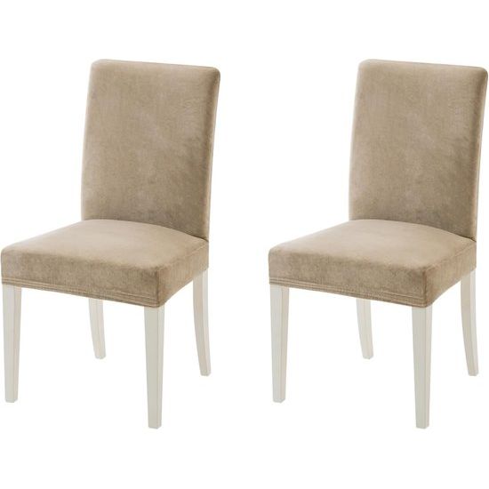 Stoelhoezen, set van 2 stoelhoezen, schommelstoelhoezen voor stoelen, kaki, fluweel, voor bureaustoel, keuken, woonkamer, banket, familie, bruiloft, party