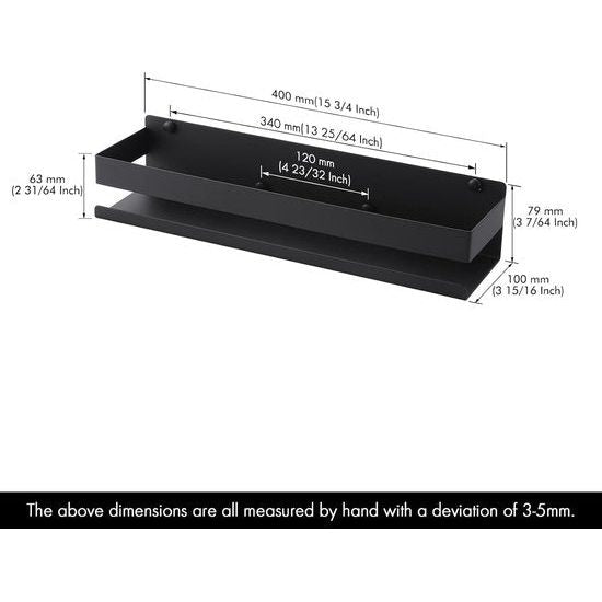Doucheplank, zwart, doucheplank, doucheplank, wandplank, badkamerrek, 40 cm, roestvrij staal, wandmontage,