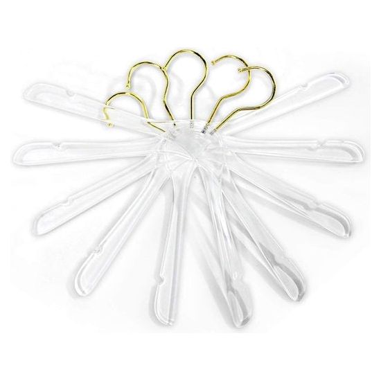 20 stuks acryl hangers transparante acryl kleerhangers met draaibare gouden haak luxe glanzende kleerhangers standaard kleerhangers met antislip inkepingen