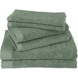 Handdoekenset 6-delig, badhanddoekenset van 100% gekamd katoen, hotelkwaliteit, badkamerset, Belgisch merk, 500 g/m2, grijsgroen, cadeauset
