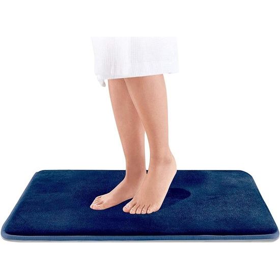 Badmat van traagschuim, antislip badkamertapijt, badkamermat, antislip badmat, douchemat, superzacht en absorberend, wasbaar (blauw, 50 x 80 cm)